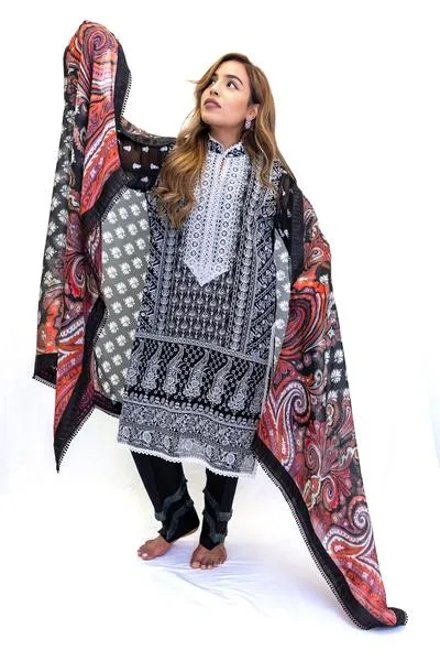 Black Chiffon Salwar Kameez-Suit- Sobia Nazir Lawn 2019
