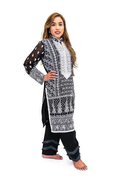 Black Chiffon Salwar Kameez-Suit- Sobia Nazir Lawn 2019