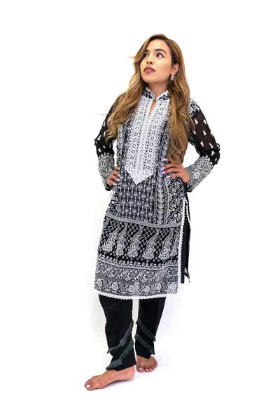 Black Chiffon Salwar Kameez-Suit- Sobia Nazir Lawn 2019