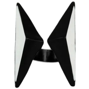 Black White Retro Cuff Ring