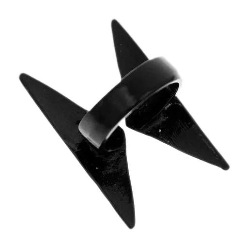 Black White Retro Cuff Ring