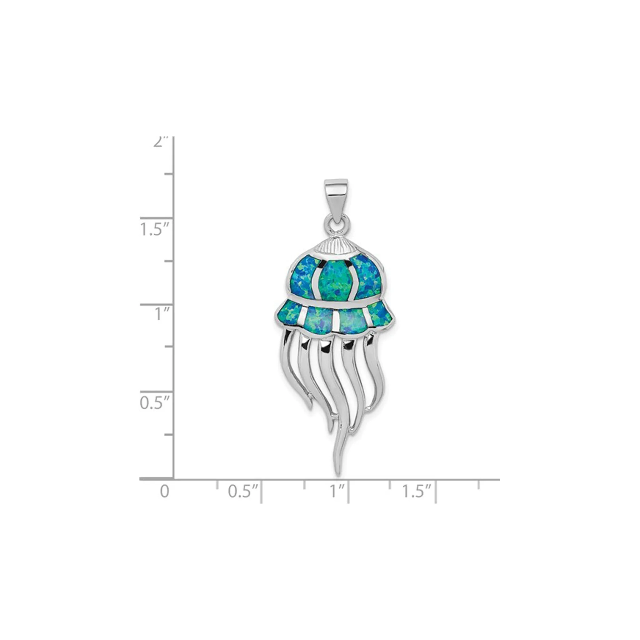Blue Opal Jellyfish Charm (Silver)