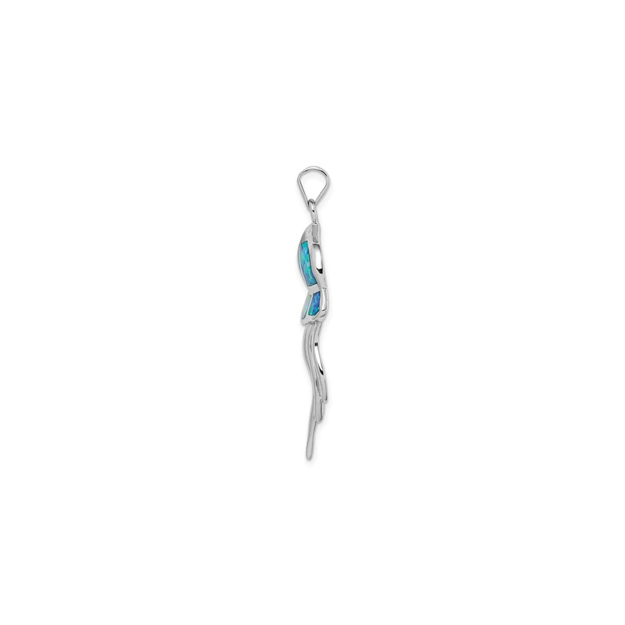 Blue Opal Jellyfish Charm (Silver)