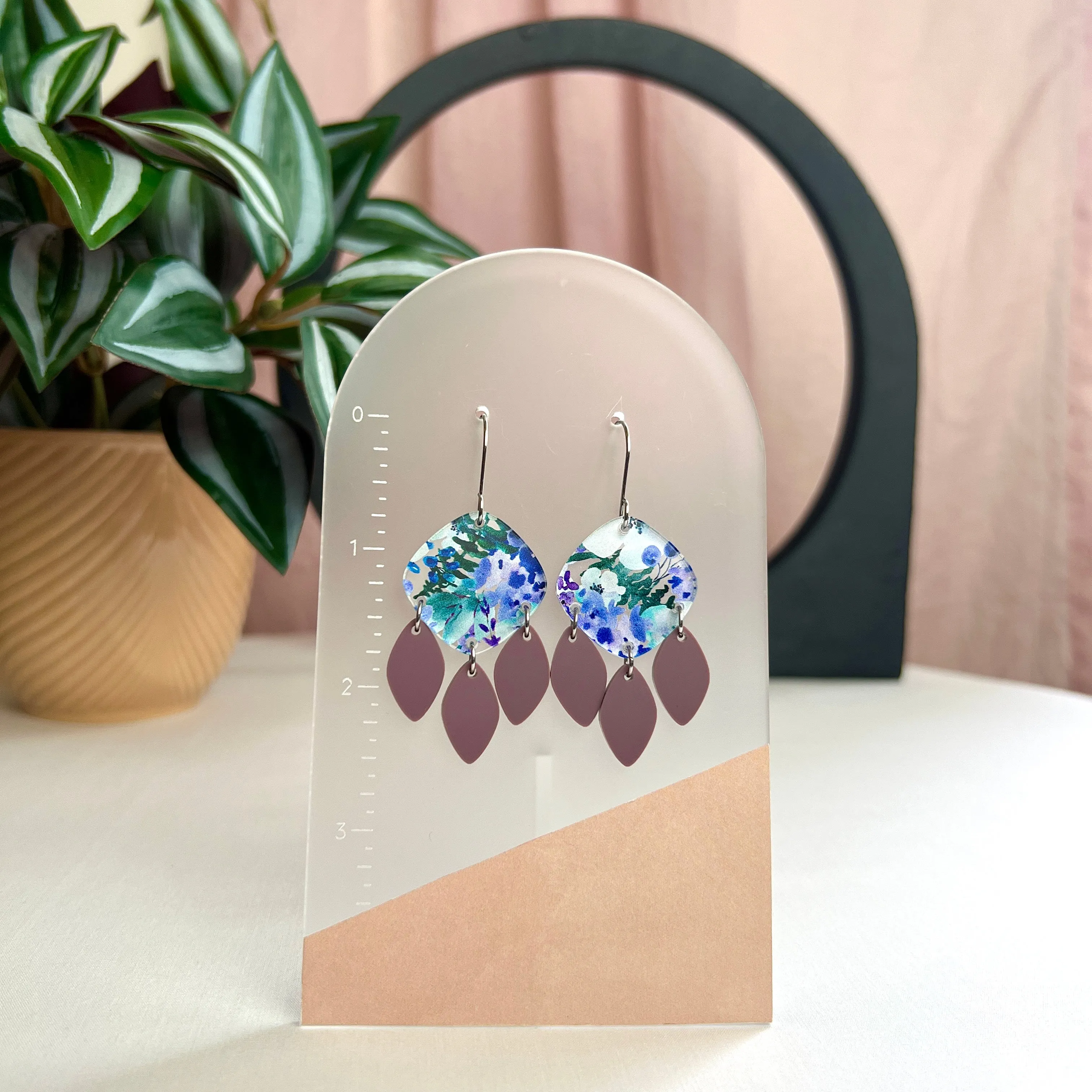 Blueberry Florals Diamond Earrings