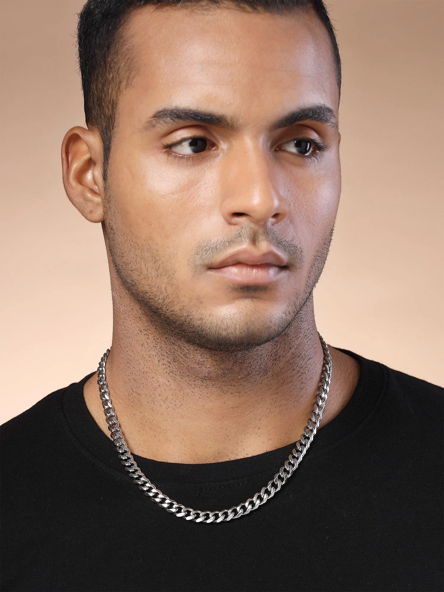 Bohey by KARATCART Silver Tone Link Chain Necklace for Men