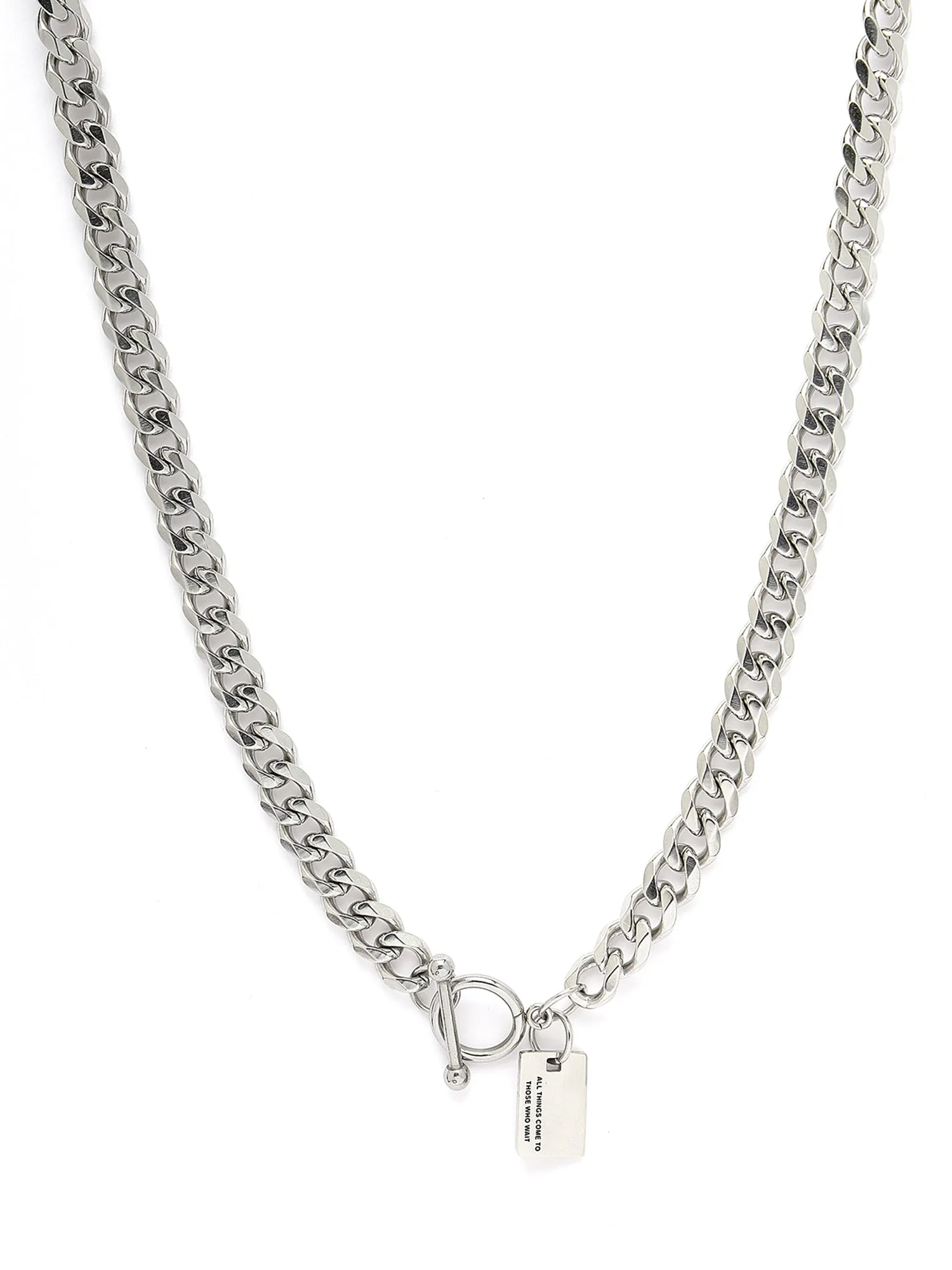 Bohey by KARATCART Silver Tone Link Chain Necklace for Men