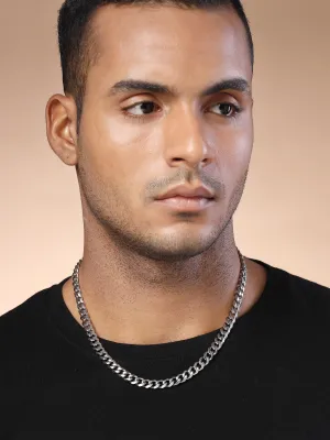 Bohey by KARATCART Silver Tone Link Chain Necklace for Men