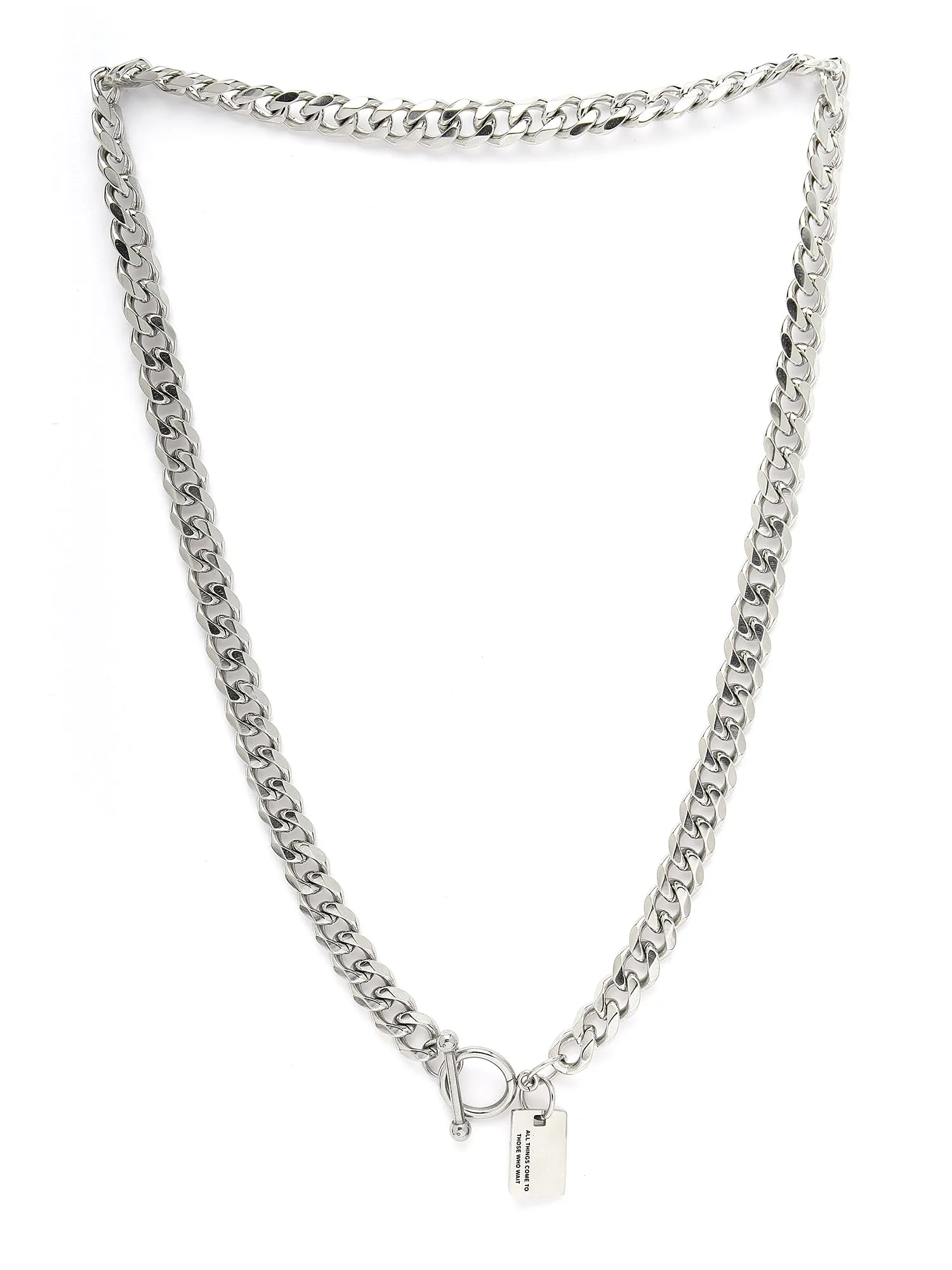 Bohey by KARATCART Silver Tone Link Chain Necklace for Men