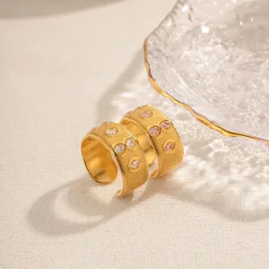 Boho & Mala 18k Gold Ring (adjustable) White