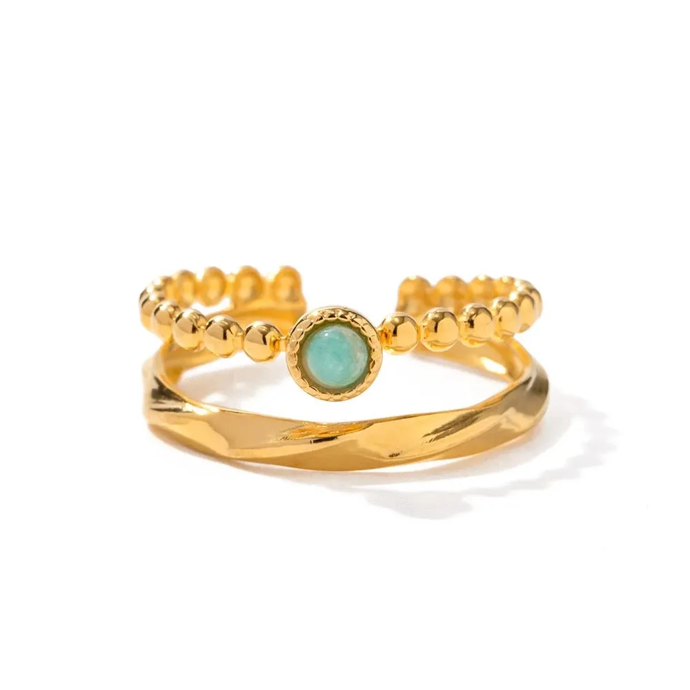 Boho & Mala 18k Gold Ring Stainless Steel (adjustable)