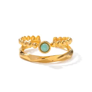 Boho & Mala 18k Gold Ring Stainless Steel (adjustable)