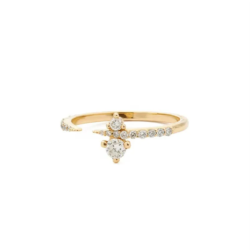 Boho & Mala 18k Gold Ring Sterling Silver (adjustable)