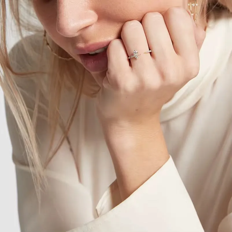Boho & Mala 18k Gold Ring Sterling Silver (adjustable)