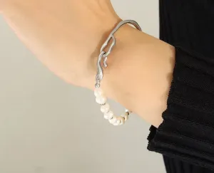 Boho & Mala Freshwater Pearl Stainless Steel Bracelet