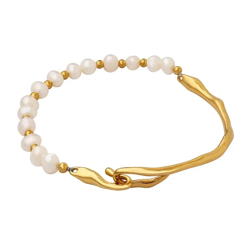 Boho & Mala Freshwater Pearl Stainless Steel Bracelet