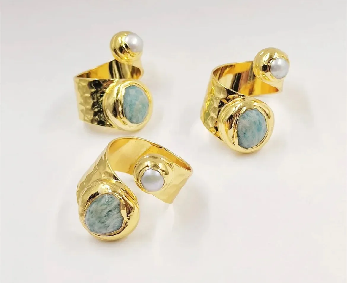 Boho & Mala Freshwater Pearl Wrap Ring