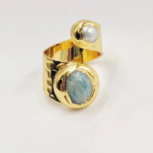 Boho & Mala Freshwater Pearl Wrap Ring