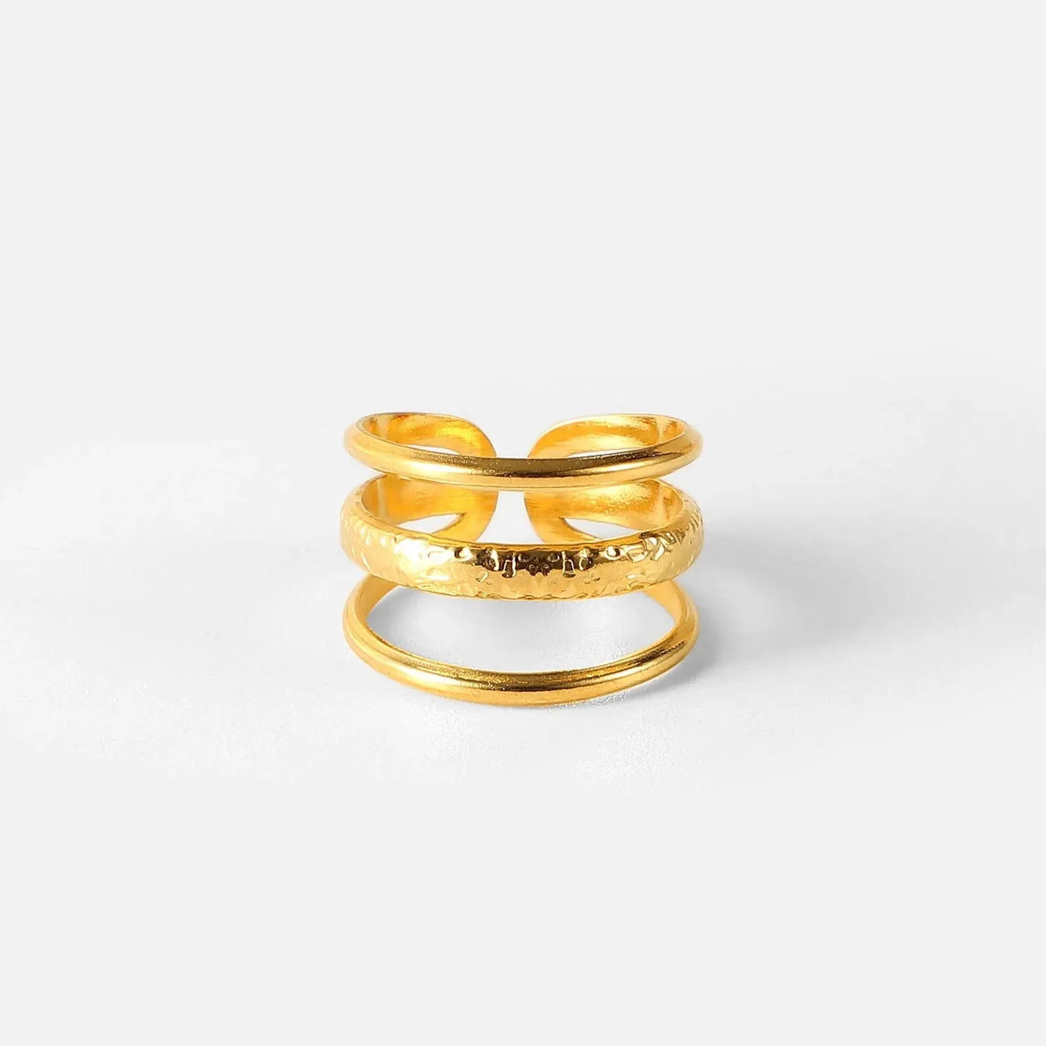 Boho & Mala Gold Plated Stainless Steel Ring (adjustable)