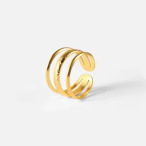 Boho & Mala Gold Plated Stainless Steel Ring (adjustable)