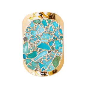 Boho & Mala Grand Turquoise Gold Ring R1081