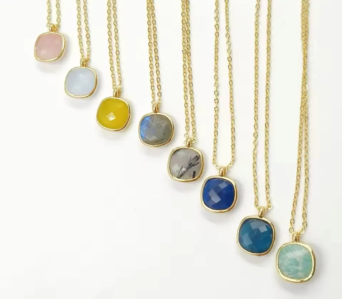 Boho & Mala Rose Quartz 18inch Chain Gold Plated Pendant Necklace