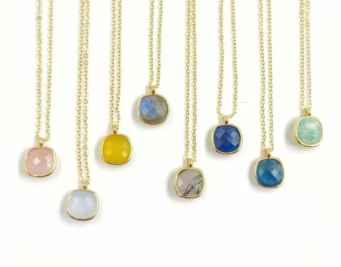 Boho & Mala Rose Quartz 18inch Chain Gold Plated Pendant Necklace