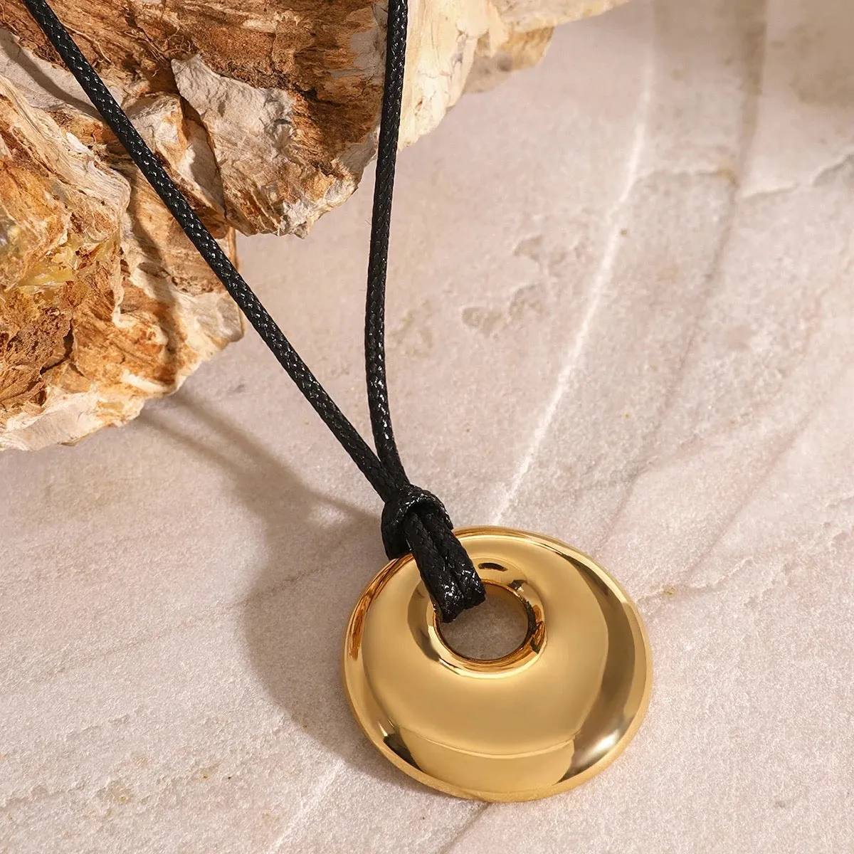 Boho & Mala Stainless Steel Charm Gold Plated Necklace