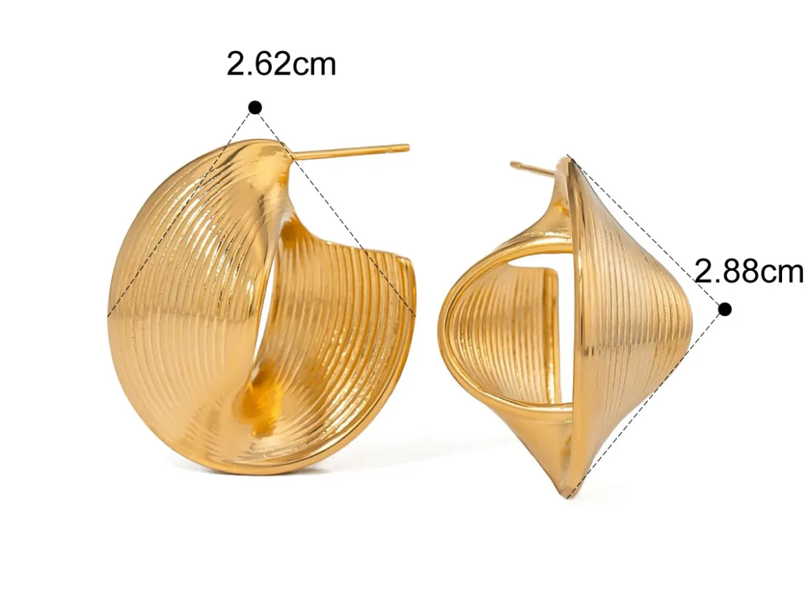 Boho & Mala Stainless Steel Gold Plated Stud Earrings