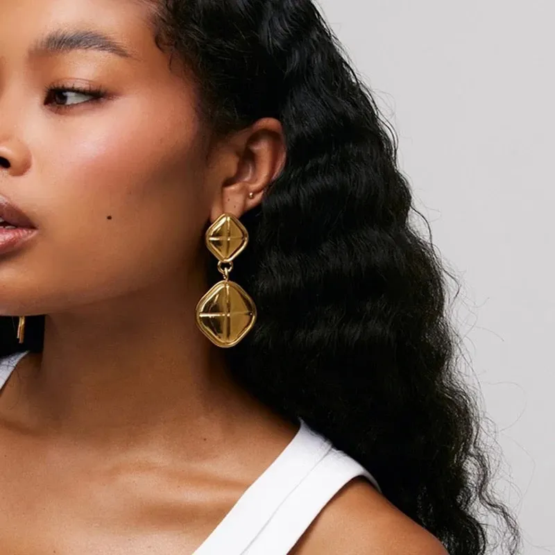 Boho & Mala Stainless Steel Gold Plated Stud Earrings