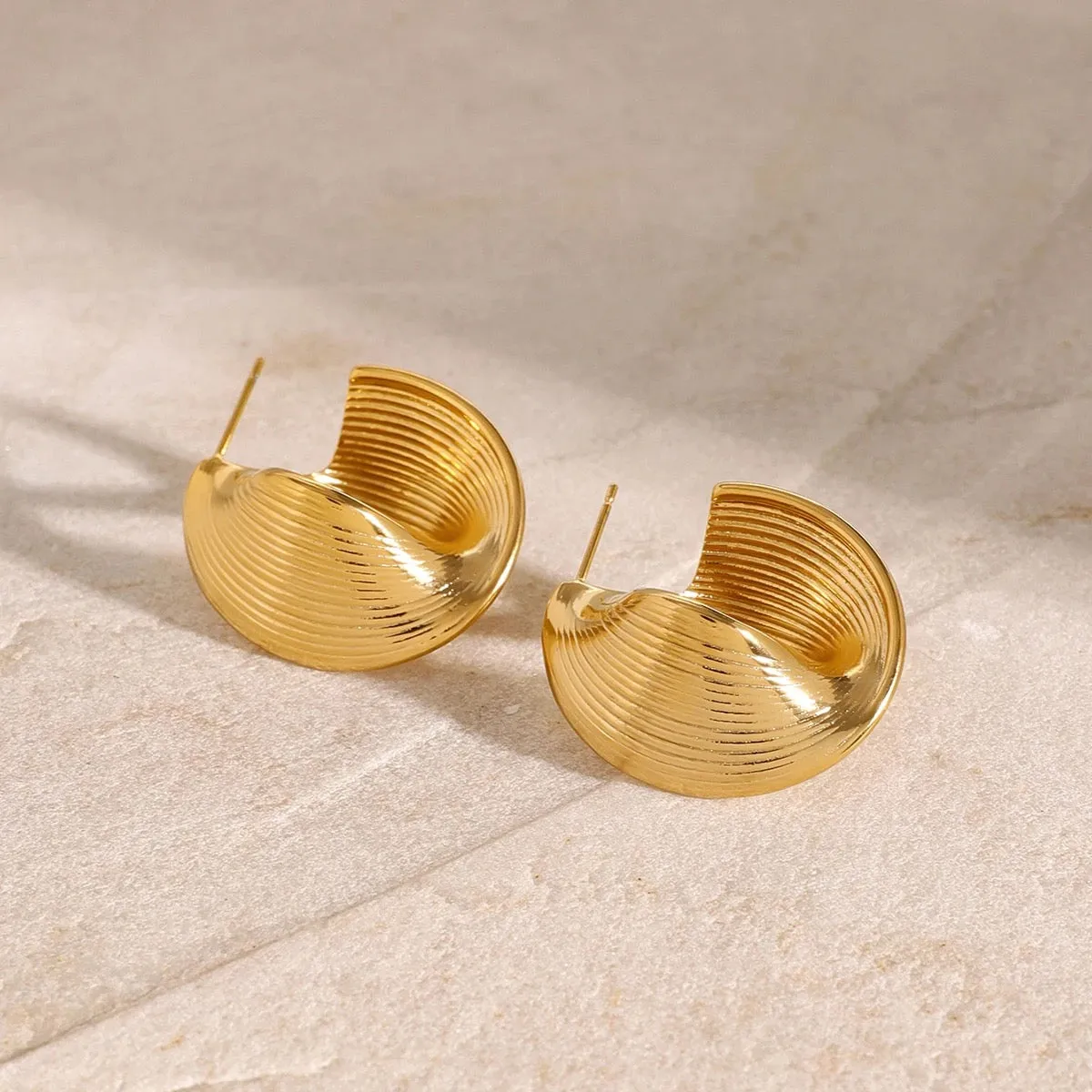 Boho & Mala Stainless Steel Gold Plated Stud Earrings