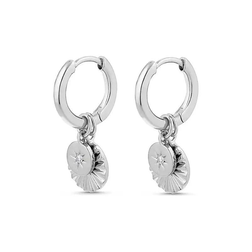 Boho & Mala Sterling Silver Hoop Huggie Earrings