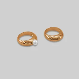 Bold Double Pearl Rings