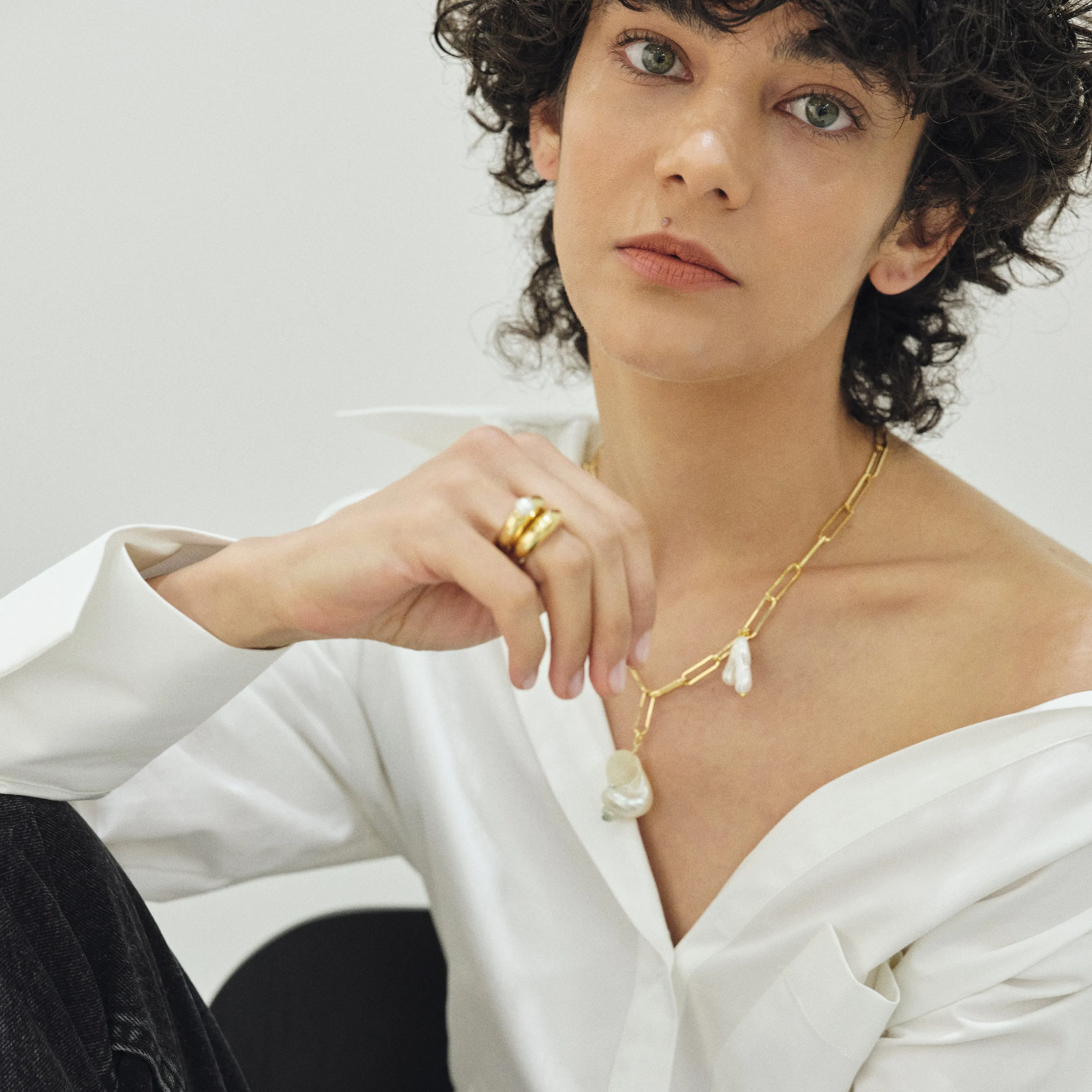Bold Double Pearl Rings