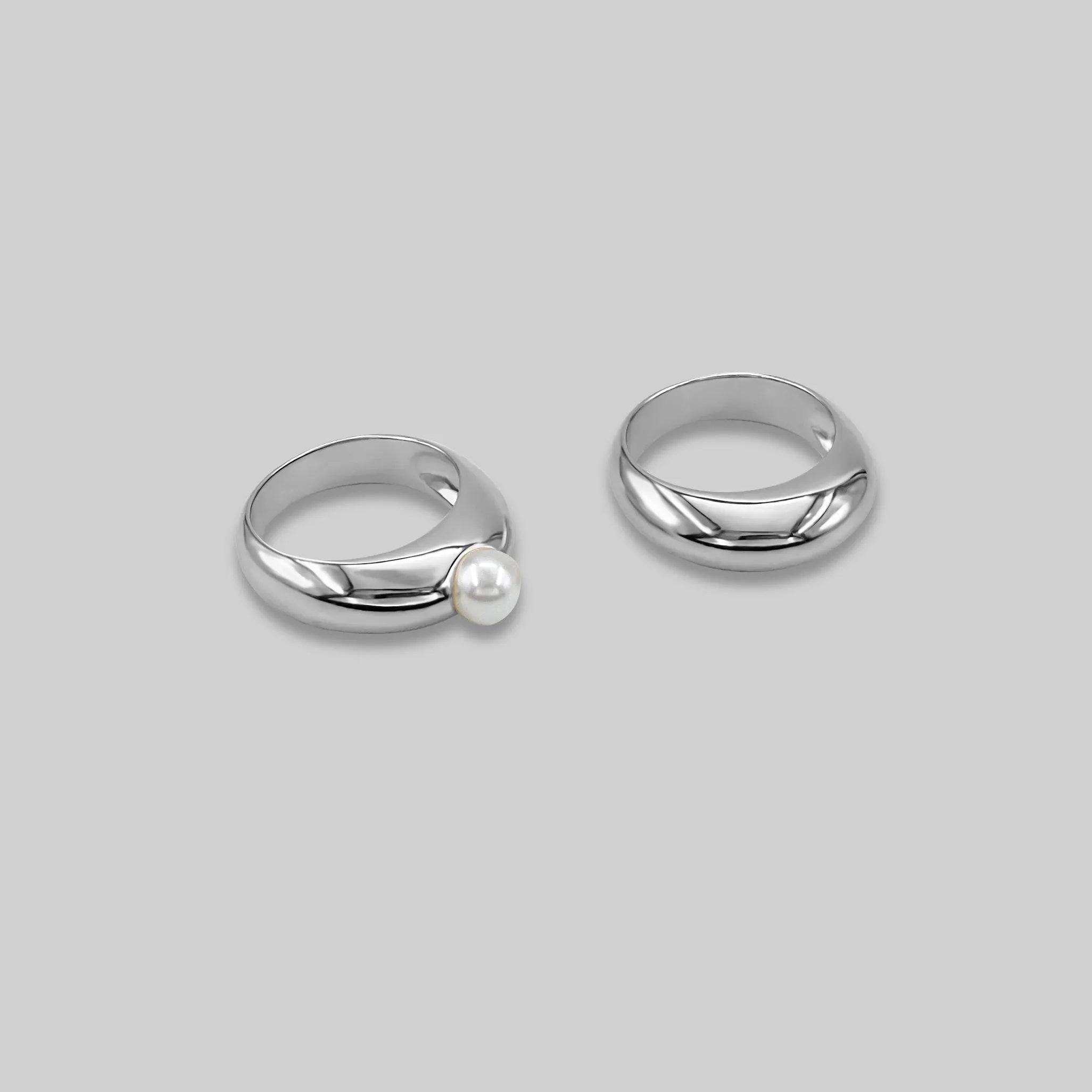 Bold Double Pearl Rings