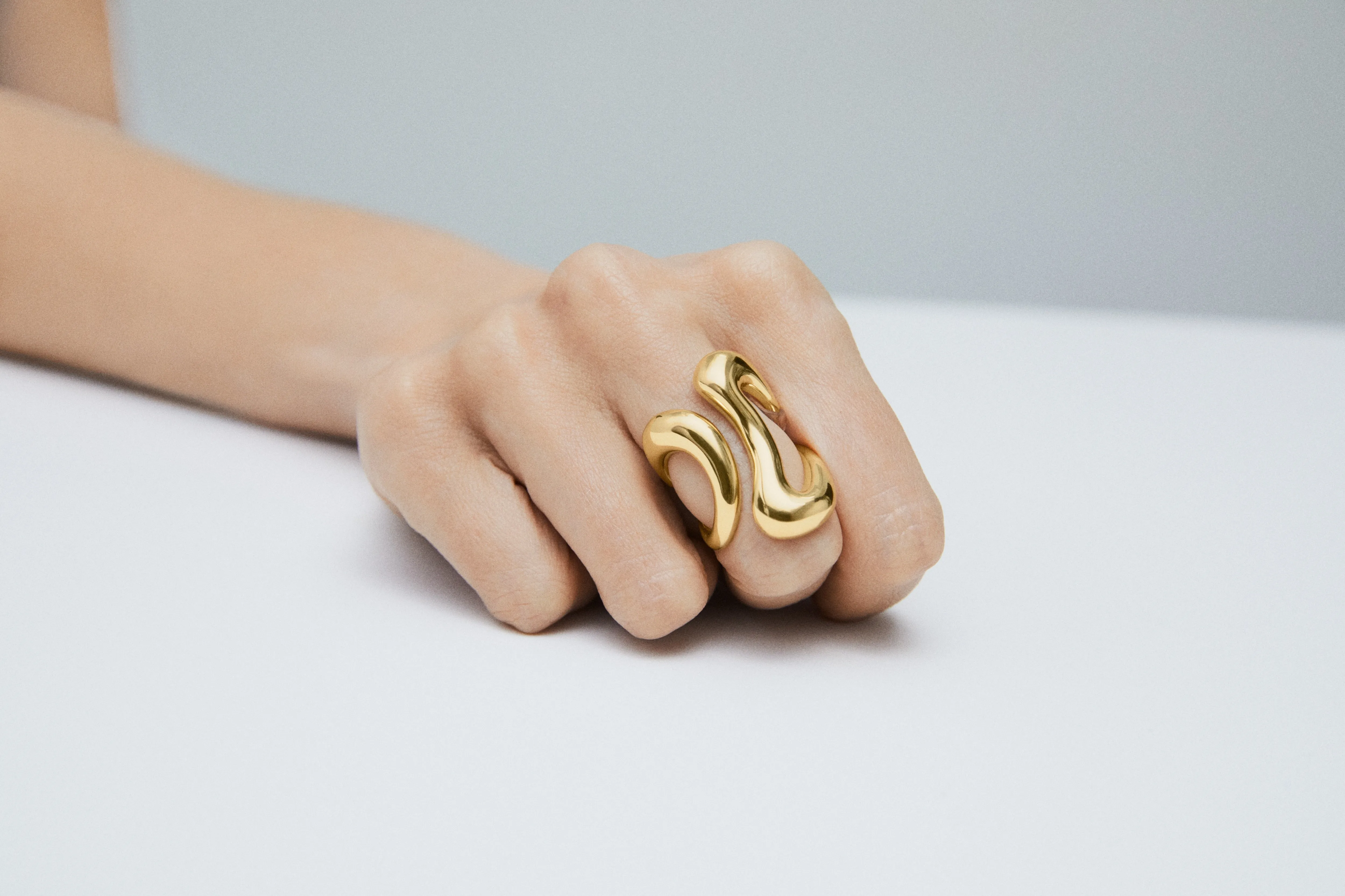Bold Stream Open Ring