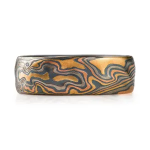 Bold Twist Pattern Ring with Kazaru in Firestorm