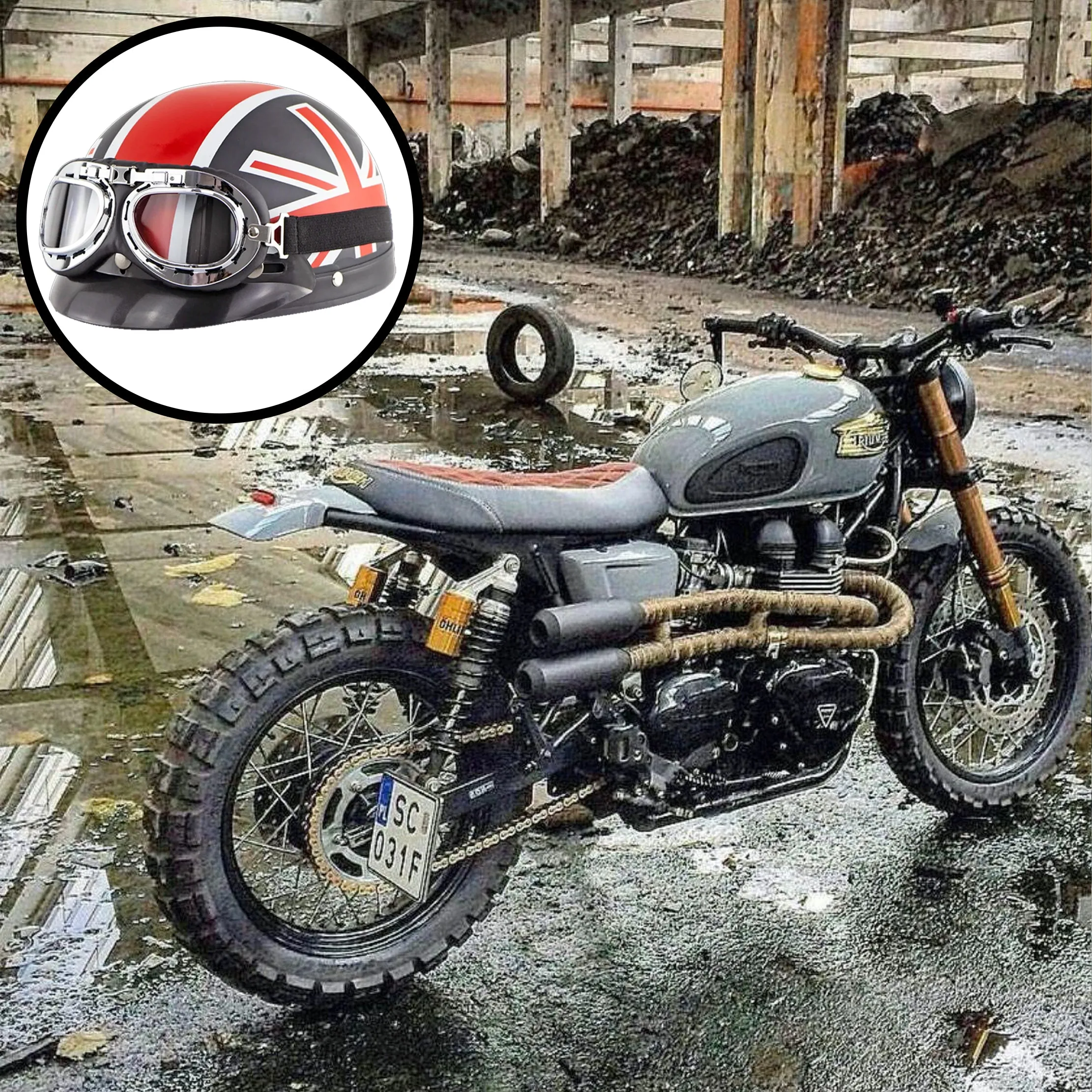 British Invasion DOT Half Helmet