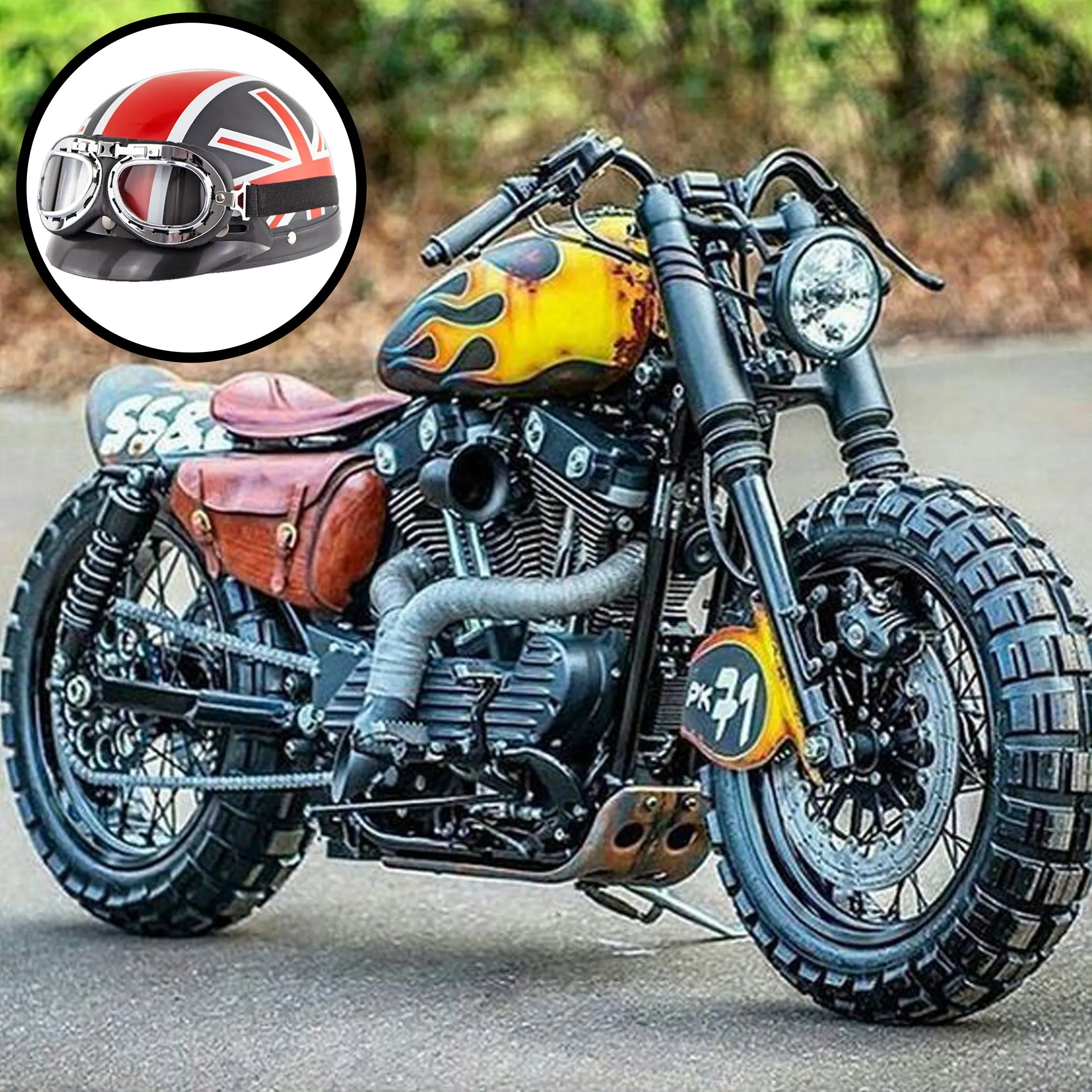 British Invasion DOT Half Helmet