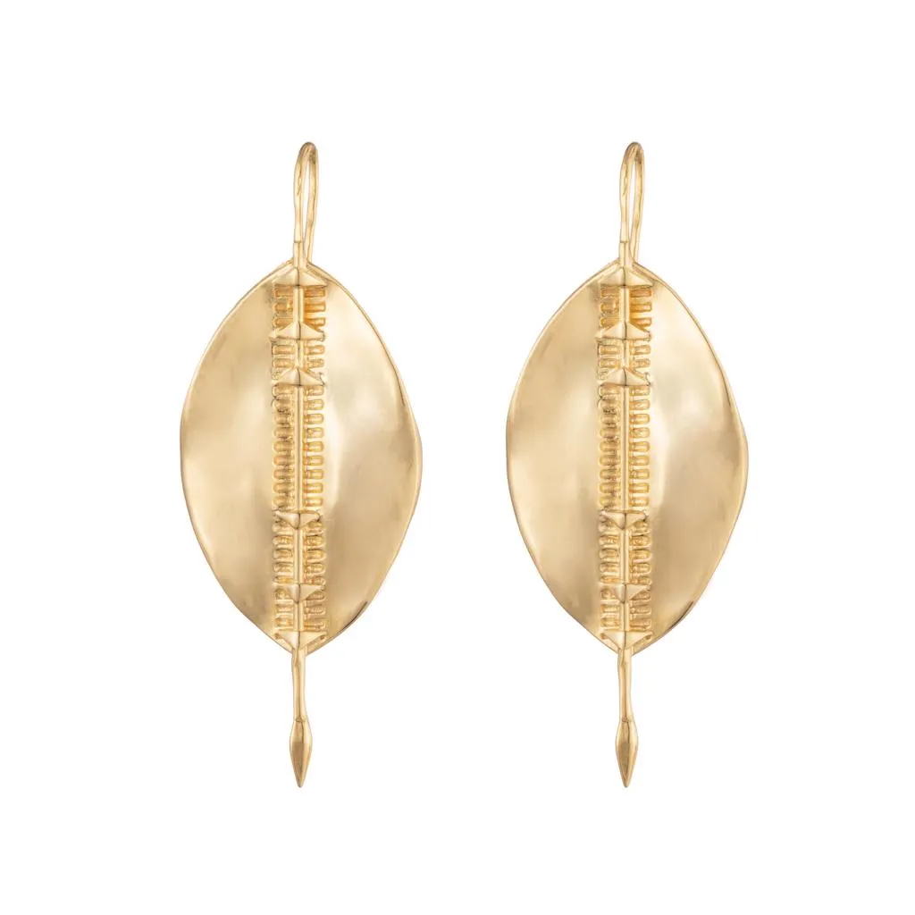 Bulawayo Gold Shield Earrings