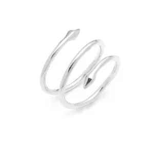 Bulawayo Sterling Silver Double Tip Spiral Spear Ring