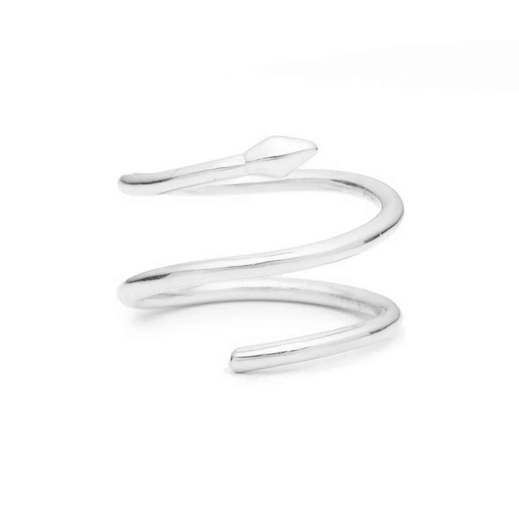 Bulawayo Sterling Silver Single Tip Spiral Spear Ring