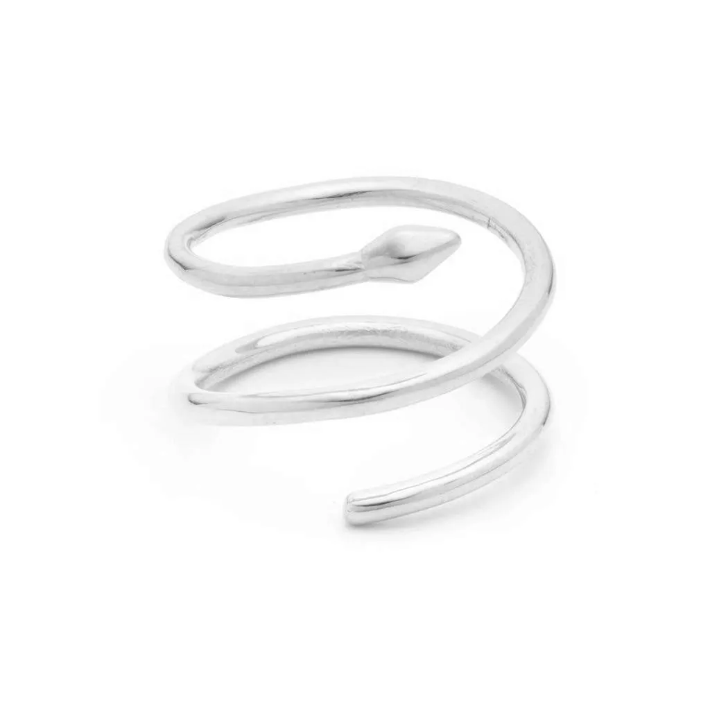 Bulawayo Sterling Silver Single Tip Spiral Spear Ring