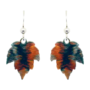 Burnished Maple Earrings, sterling silver french hooks, Item# N5121