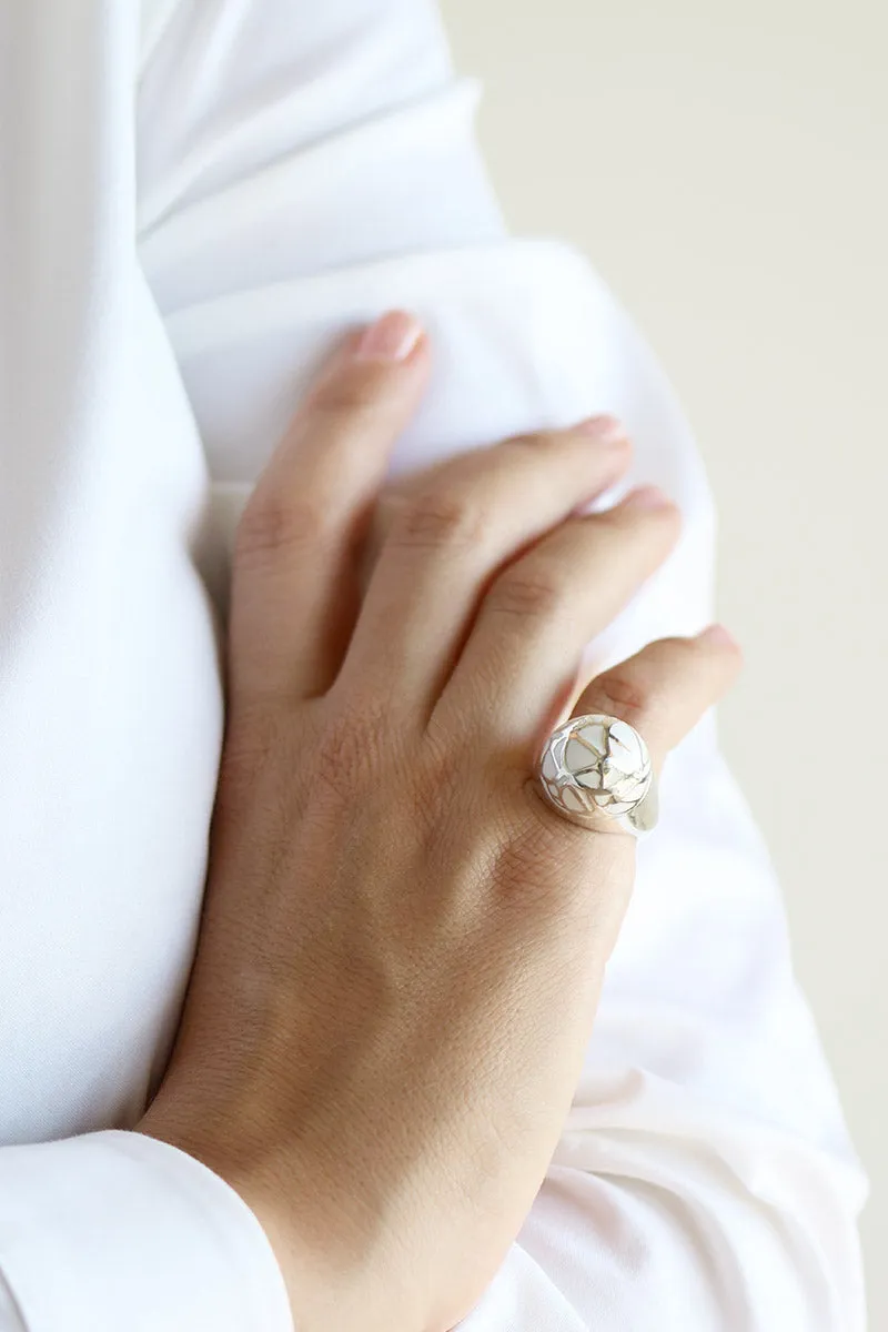 CARAMEL | Enamel silver ring