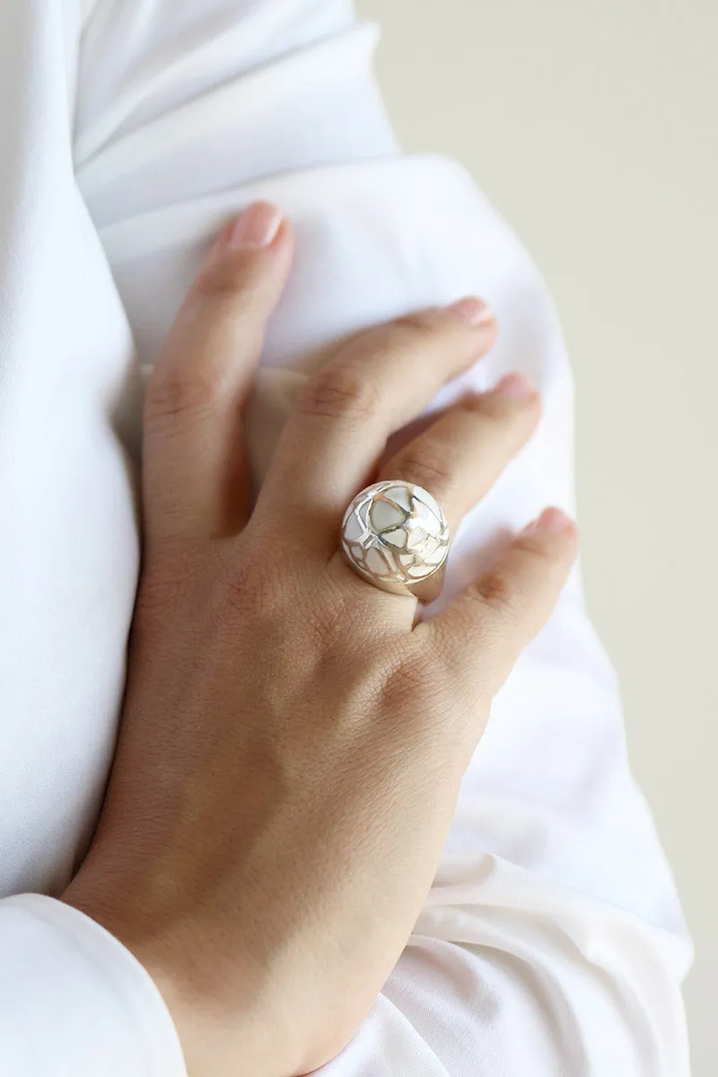 CARAMEL | Enamel silver ring