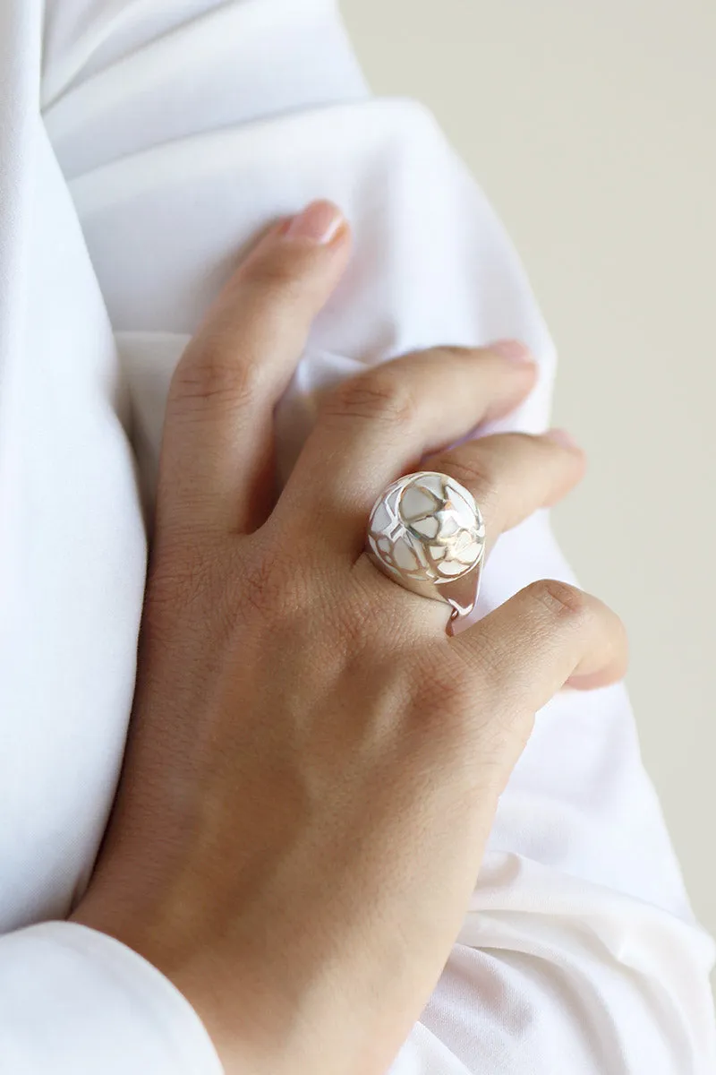 CARAMEL | Enamel silver ring