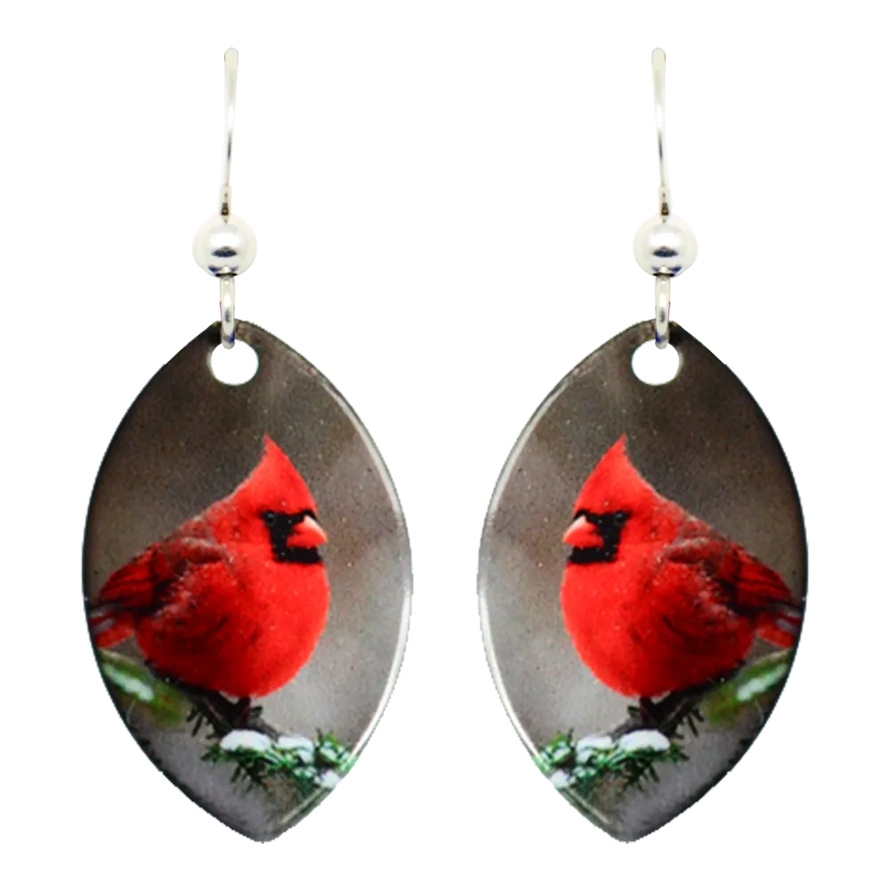 Cardinal Earrings, sterling silver French hooks, Item# 1438