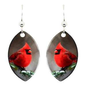 Cardinal Earrings, sterling silver French hooks, Item# 1438