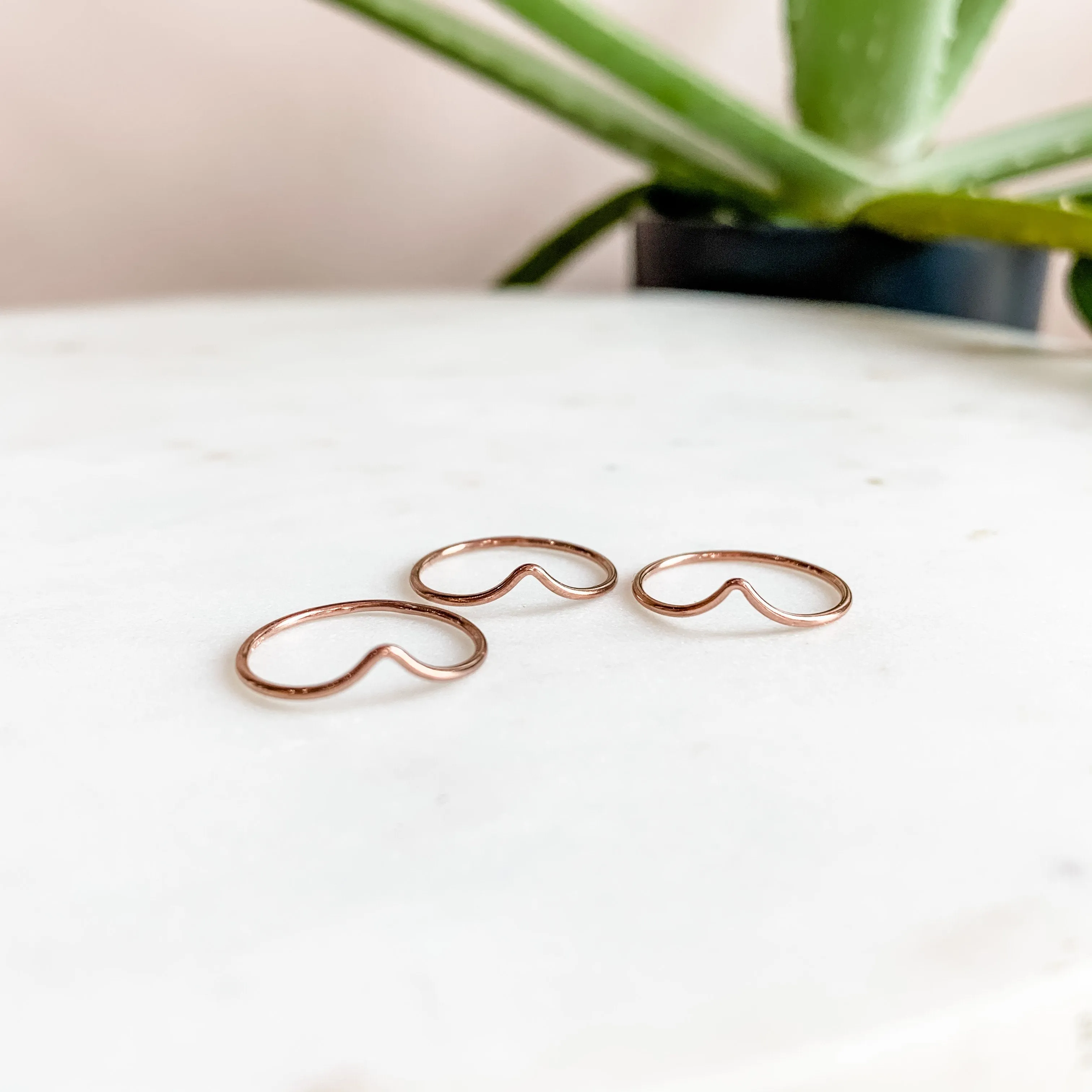 Chevron Dainty Stacker Ring