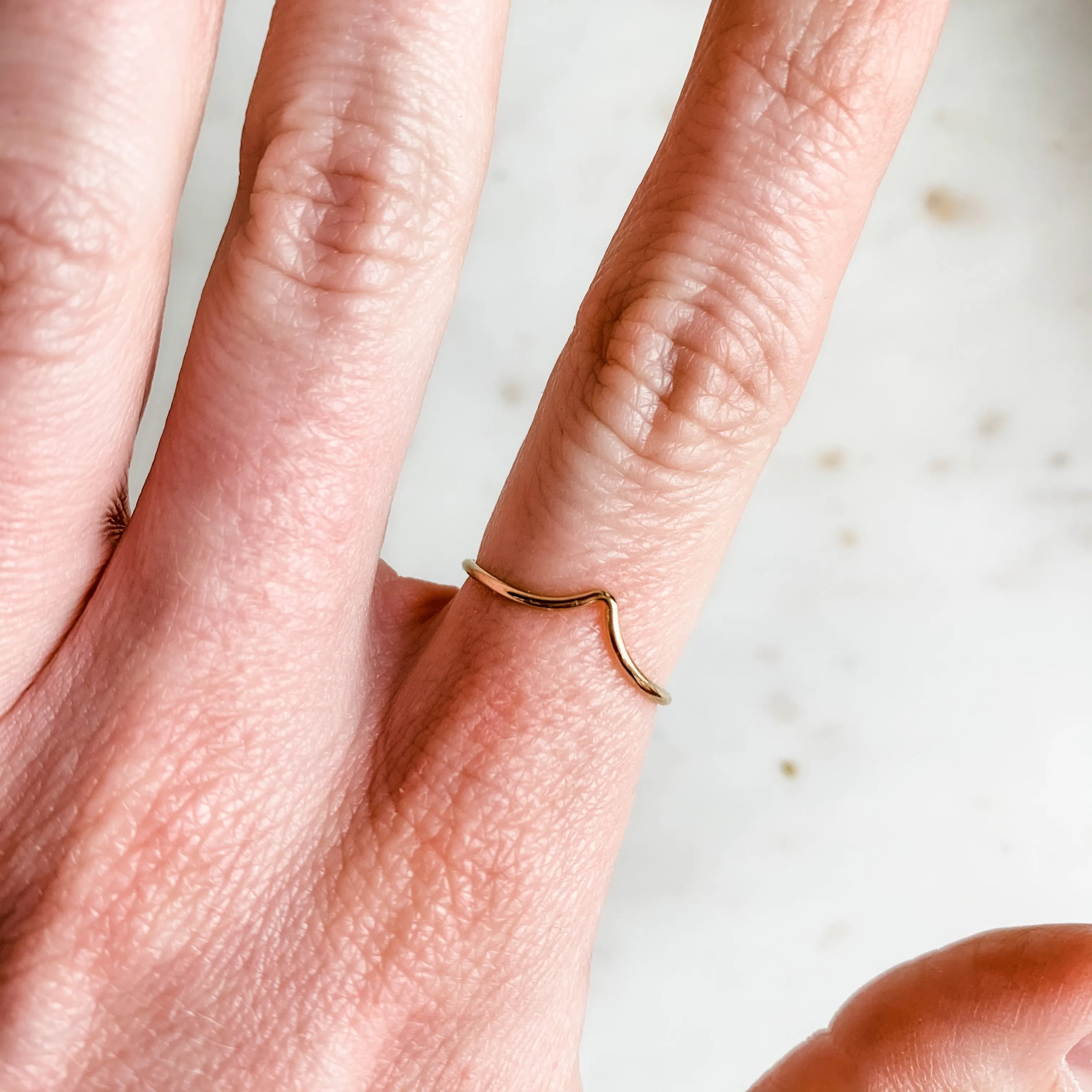 Chevron Dainty Stacker Ring